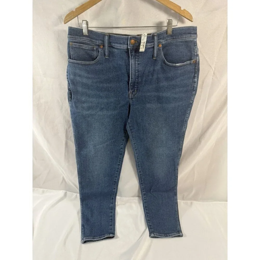 Madewell 10" High Rise Skinny Jeans Women's Size 33 Dark Wash Denim Stretch NWT - Picture 2 of 7